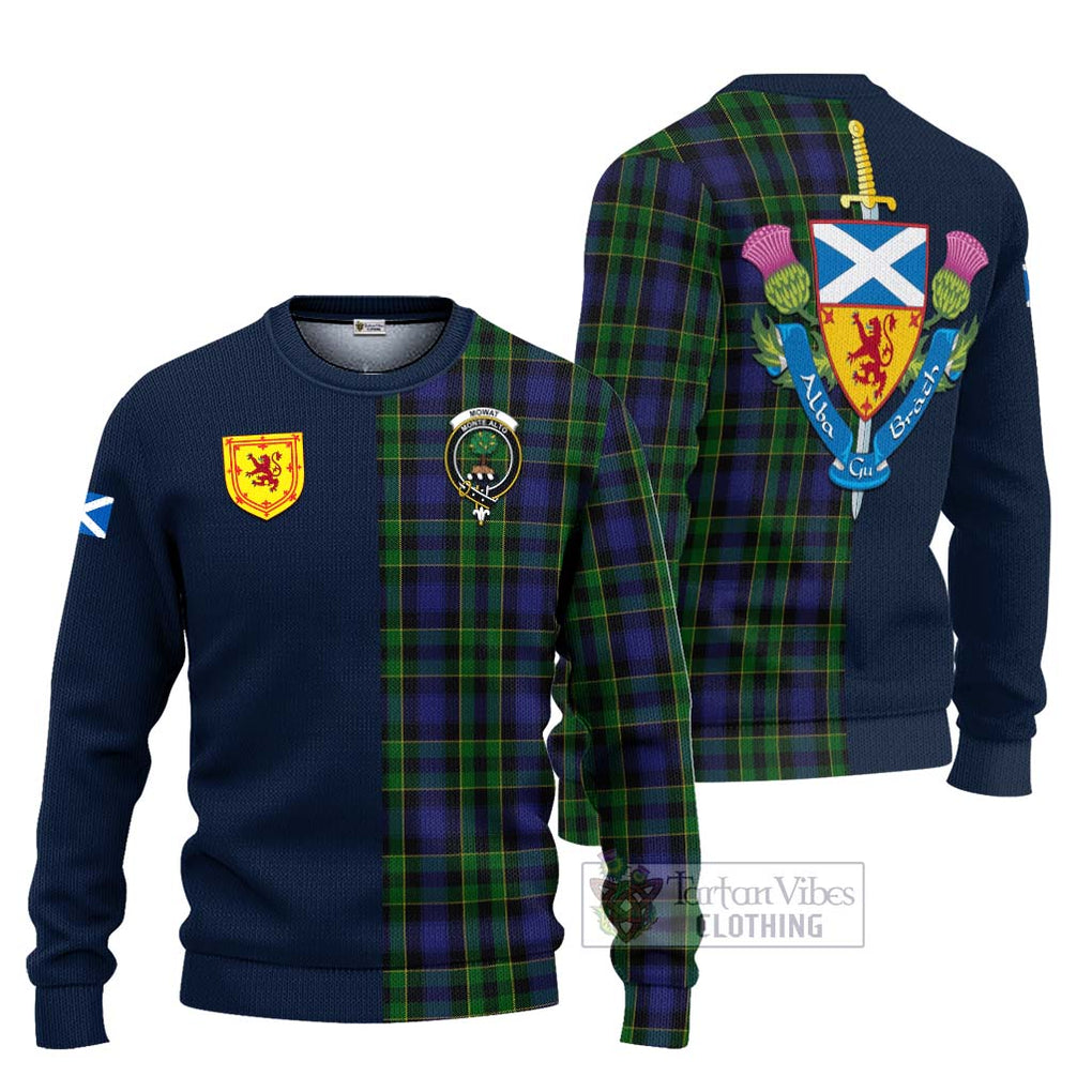 Mowat Tartan Ugly Sweater Alba with Scottish Lion Royal Arm Half Style Unisex - Tartan Vibes Clothing