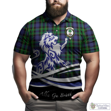 Mowat Tartan Polo Shirt with Alba Gu Brath Regal Lion Emblem