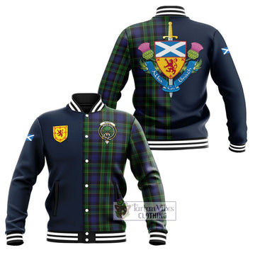 Mowat Tartan Baseball Jacket Alba with Scottish Lion Royal Arm Half Style Unisex - Tartan Vibes Clothing
