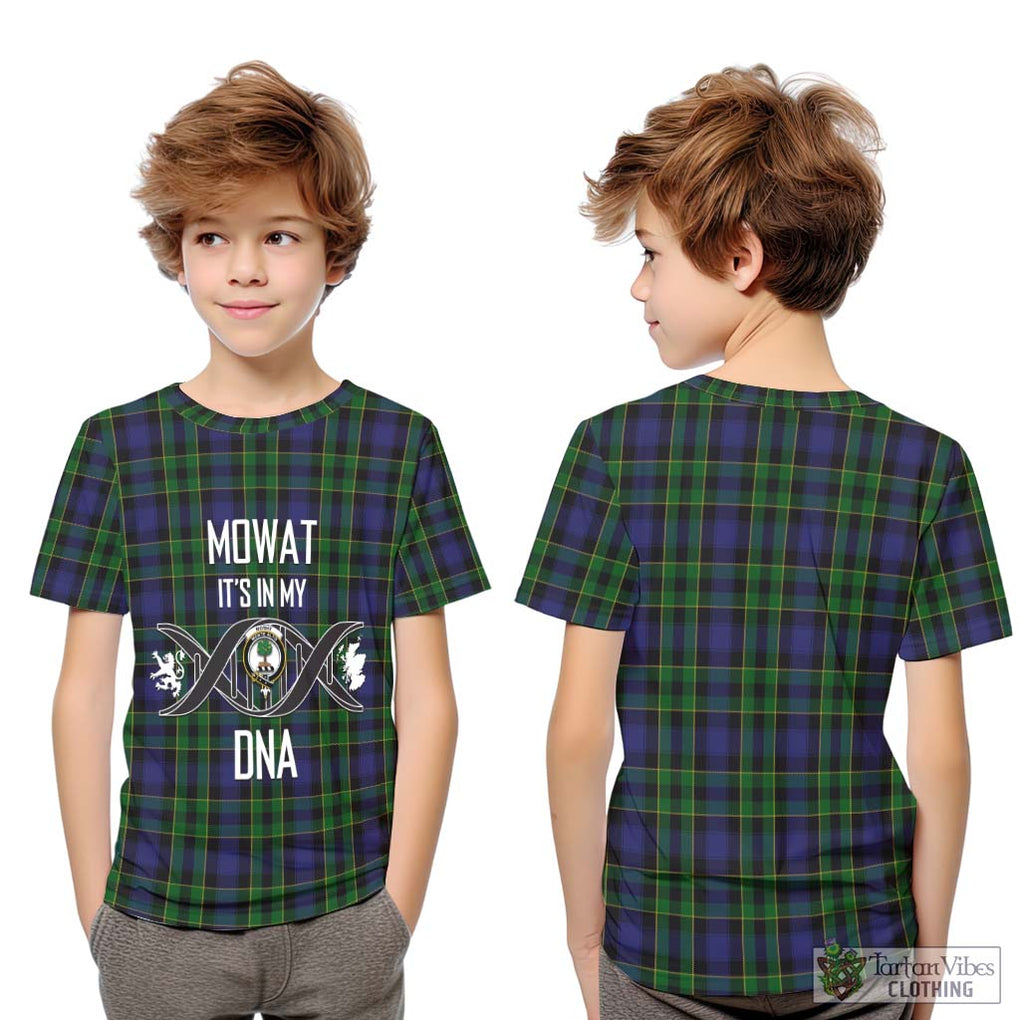 Mowat Tartan Kid T-Shirt with Family Crest DNA In Me Style Youth XL Size14 - Tartan Vibes Clothing