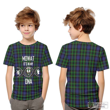 Mowat Tartan Kid T-Shirt with Family Crest DNA In Me Style Youth XL Size14 - Tartan Vibes Clothing