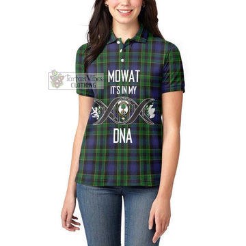 Mowat Tartan Women's Polo Shirt with Family Crest DNA In Me Style Women - Tartan Vibes Clothing