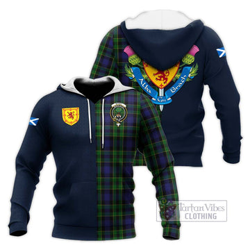 Mowat Tartan Knitted Hoodie Alba with Scottish Lion Royal Arm Half Style Unisex Knitted Pullover Hoodie - Tartan Vibes Clothing