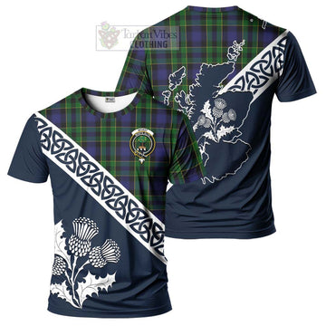 Mowat Tartan T-Shirt Featuring Thistle and Scotland Map Kid's Shirt - Tartanvibesclothing Store