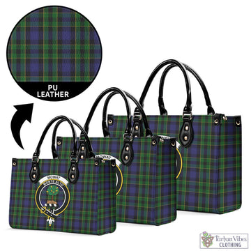 Mowat Tartan Luxury Leather Handbags with Family Crest L - Tartan Vibes Clothing