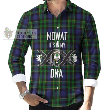 Mowat Tartan Long Sleeve Button Shirt with Family Crest DNA In Me Style Men's Shirt S - Tartanvibesclothing Shop