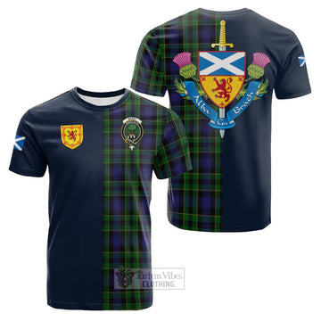 Mowat Tartan Cotton T-shirt Alba with Scottish Lion Royal Arm Half Style Kid's Shirt - Tartan Vibes Clothing