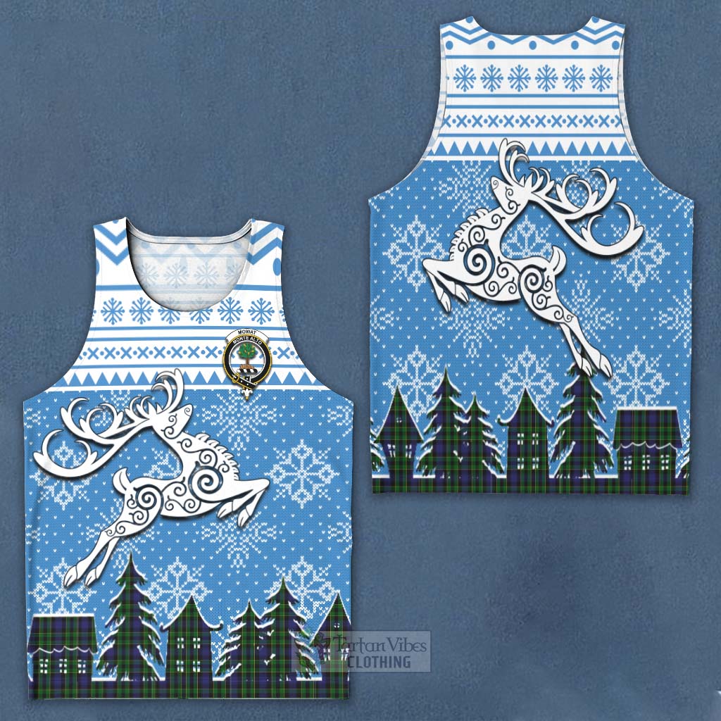 Mowat Clan Christmas Men's Tank Top Celtic Reindeer Style Men - Tartan Vibes Clothing