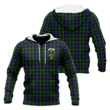 Mowat Tartan Knitted Hoodie with Family Crest