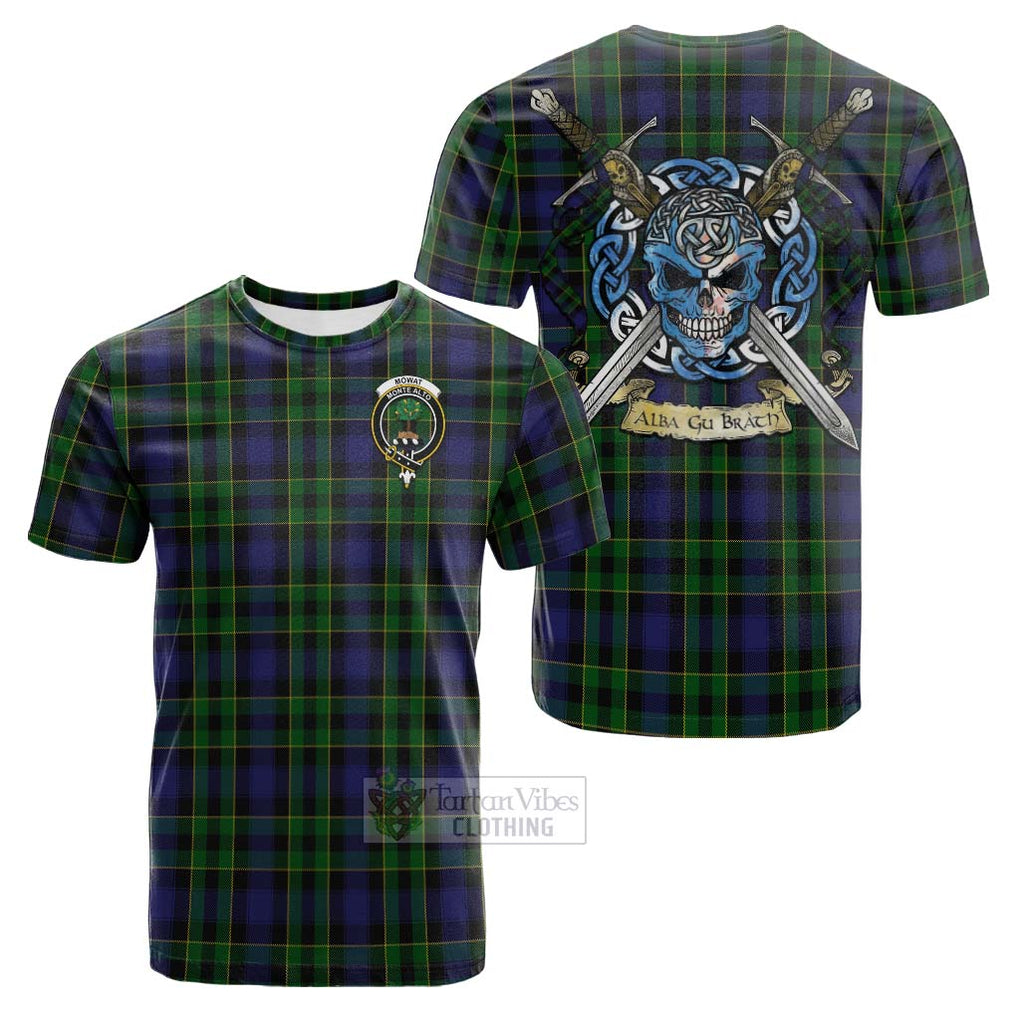 Mowat Tartan Cotton T-shirt with Family Crest Celtic Skull Style Kid's Shirt - Tartan Vibes Clothing