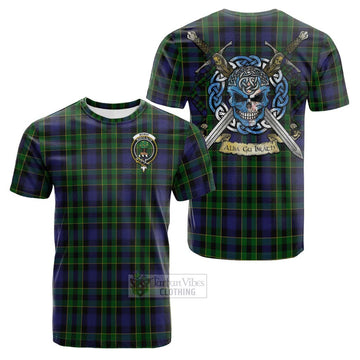 Mowat Tartan Cotton T-shirt with Family Crest Celtic Skull Style Kid's Shirt - Tartan Vibes Clothing