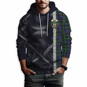 Mowat Tartan Hoodie with Family Crest Cross Sword Thistle Celtic Vibes Pullover Hoodie - Tartan Vibes Clothing