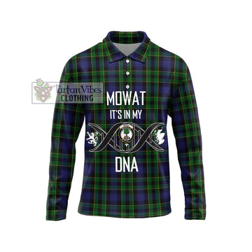 Mowat Tartan Long Sleeve Polo Shirt with Family Crest DNA In Me Style Unisex - Tartan Vibes Clothing