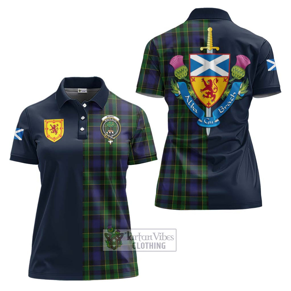 Mowat Tartan Women's Polo Shirt Alba with Scottish Lion Royal Arm Half Style Women - Tartan Vibes Clothing
