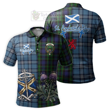 Mowat Tartan Polo Shirt Happy St. Andrew's Day Half Tartan Style Kid - Tartan Vibes Clothing