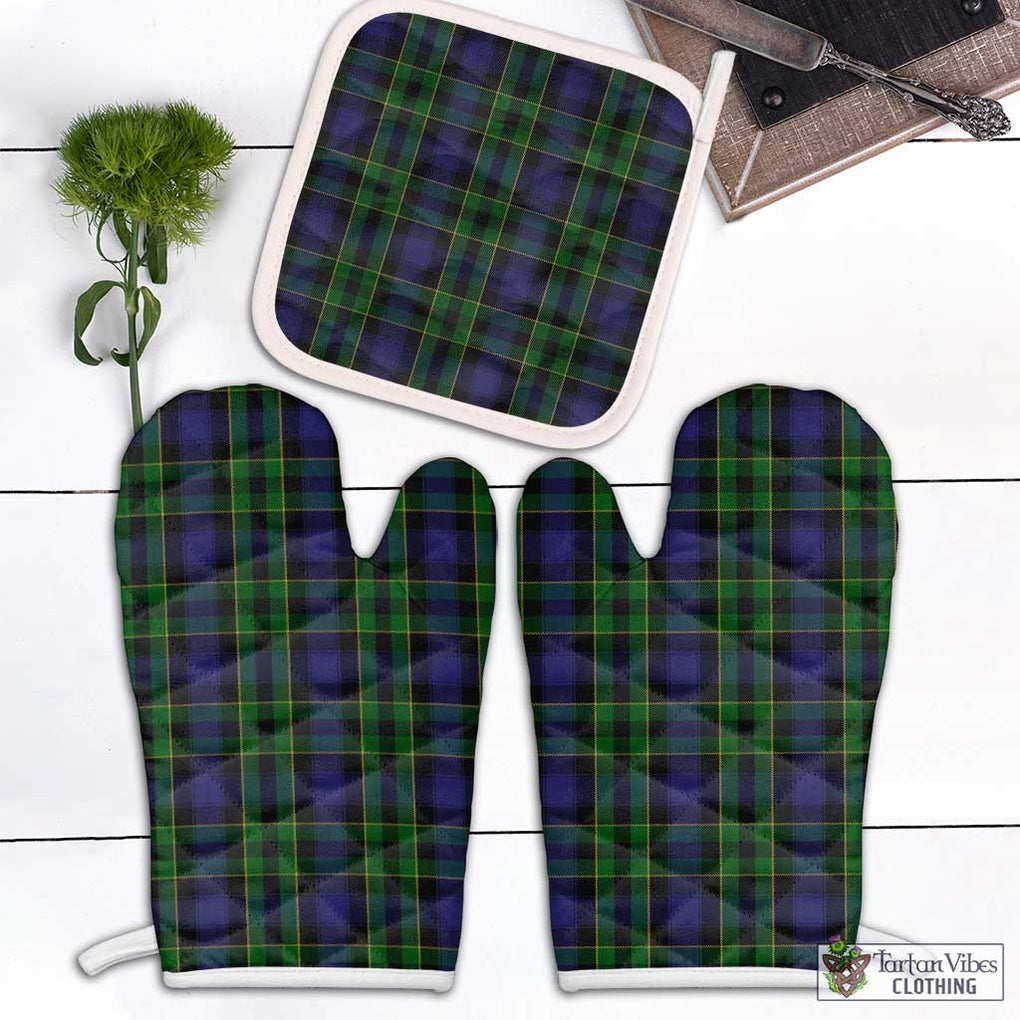 Mowat Tartan Combo Oven Mitt & Pot-Holder Combo 2 Oven Mitt & 1 Pot-Holder Black - Tartan Vibes Clothing