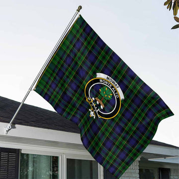 Tartan Vibes Clothing Mowat Tartan House Flag with Family Crest