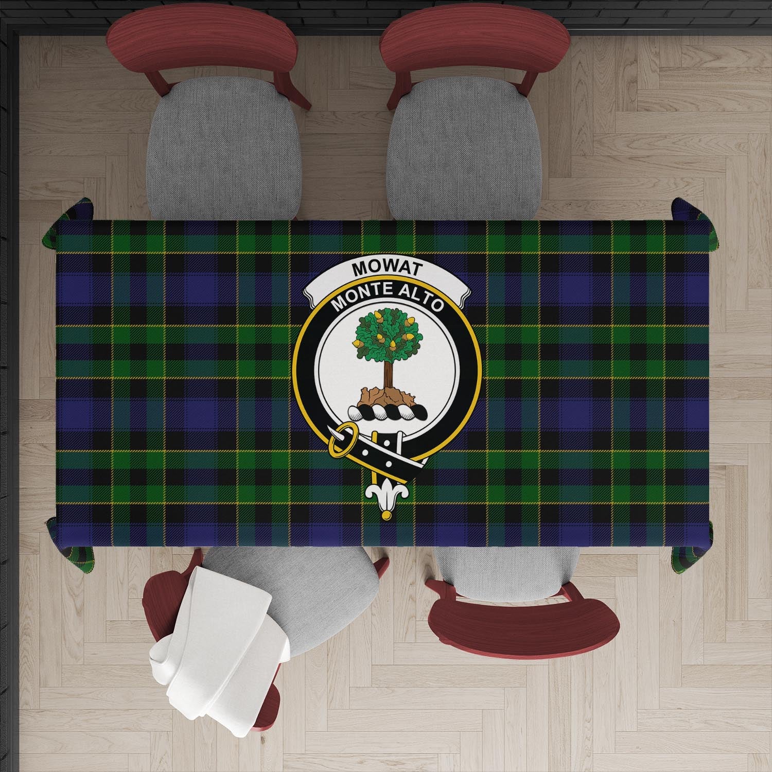 Mowat Tartan Tablecloth with Family Crest XL 57.1"x70.9"(145x180cm) - Tartan Vibes Clothing