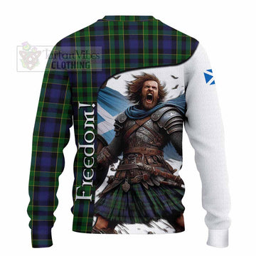 Tartan Vibes Clothing Mowat Crest Tartan Knitted Sweater Inspired by the Freedom of Scottish Warrior