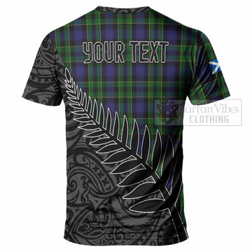 Mowat Crest Tartan T-Shirt with New Zealand Silver Fern Half Style - Tartan Vibes Clothing