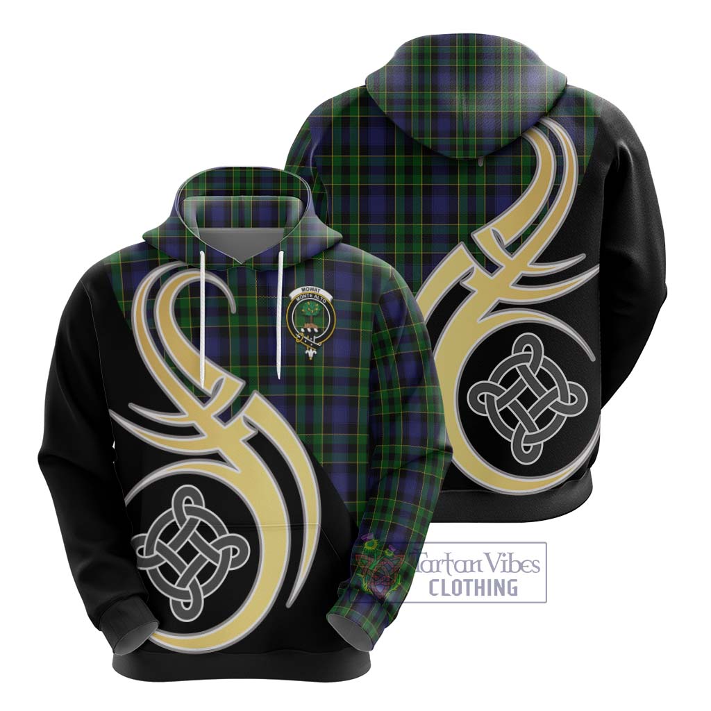 Mowat Tartan Hoodie with Family Crest and Celtic Symbol Style - Tartan Vibes Clothing