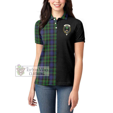 Mowat Tartan Women's Polo Shirt with Family Crest and Half Of Me Style - Tartan Vibes Clothing