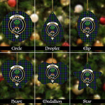 Mowat Tartan Christmas Ornaments with Family Crest