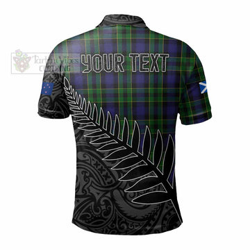 Mowat Crest Tartan Polo Shirt with New Zealand Silver Fern Half Style - Tartan Vibes Clothing
