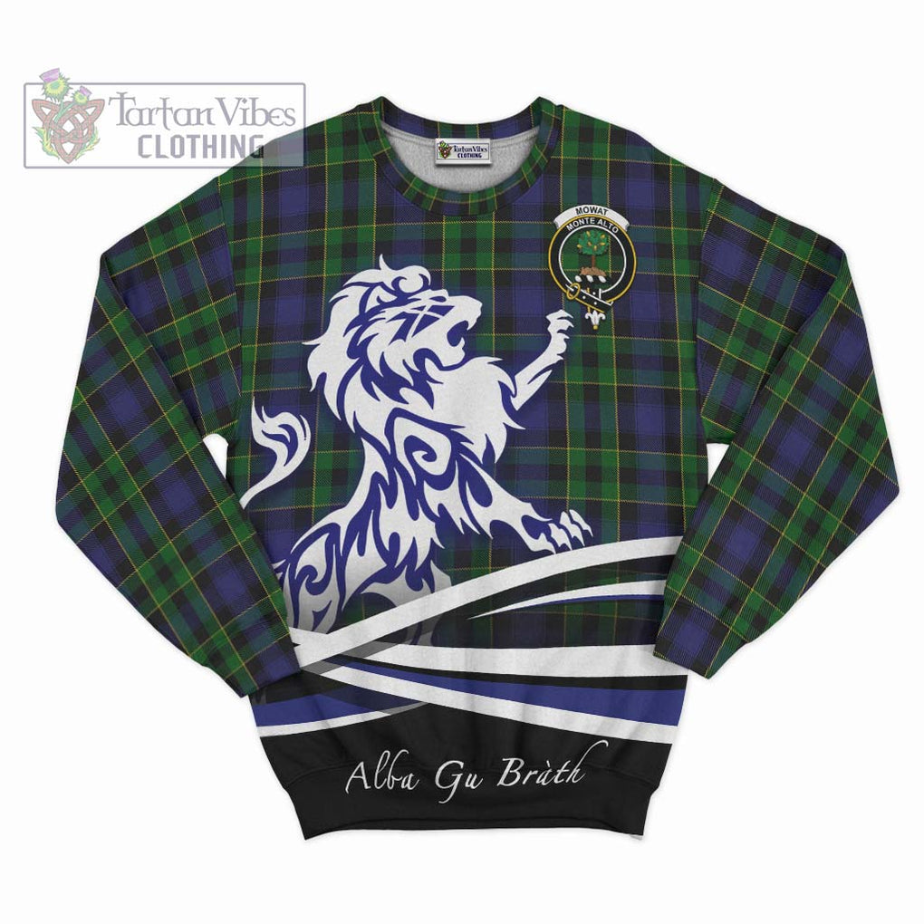 Mowat Tartan Sweatshirt with Alba Gu Brath Regal Lion Emblem - Tartan Vibes Clothing
