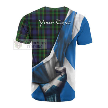 Mowat Tartan Cotton T-shirt with Family Crest Scotland Patriotic Style - Tartan Vibes Clothing