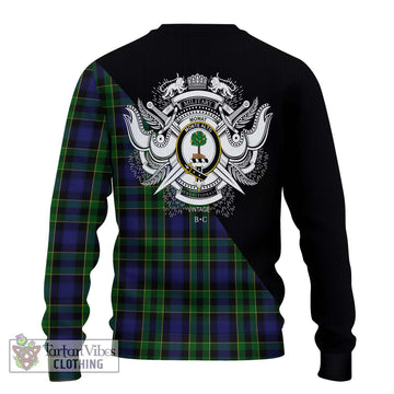 Mowat Tartan Ugly Sweater with Family Crest and Military Logo Style - Tartan Vibes Clothing
