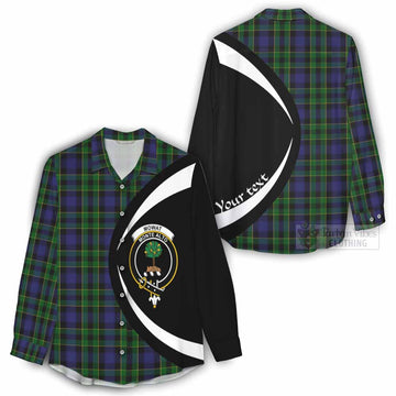 Mowat Tartan Women's Casual Shirt with Family Crest Circle Style - Tartan Vibes Clothing