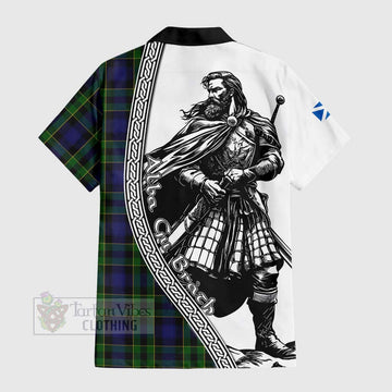Mowat Tartan Clan Crest Hawaiian Shirt with Highlander Warrior Celtic Style - Tartan Vibes Clothing