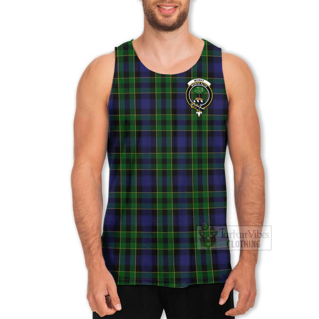 Mowat Tartan Men's Tank Top with Family Crest Celtic Skull Style - Tartan Vibes Clothing