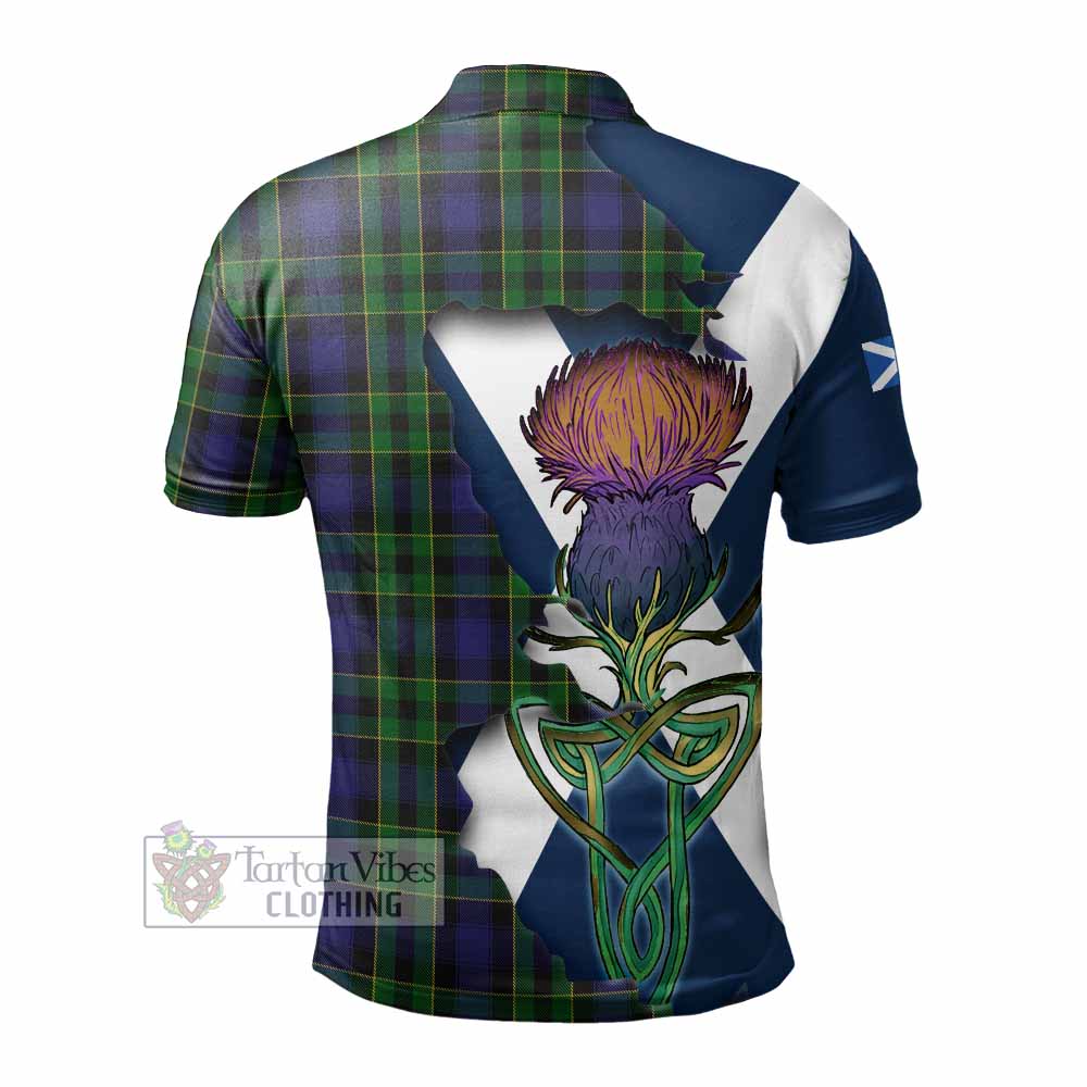 Tartan Vibes Clothing Mowat Tartan Family Crest Polo Shirt Scottish Thistle Celtic Inspired
