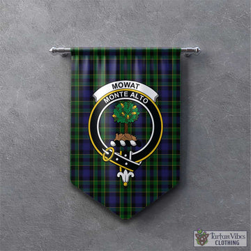 Mowat Tartan Gonfalon, Tartan Banner with Family Crest - Tartan Vibes Clothing