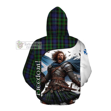 Tartan Vibes Clothing Mowat Crest Tartan Cotton Hoodie Inspired by the Freedom of Scottish Warrior