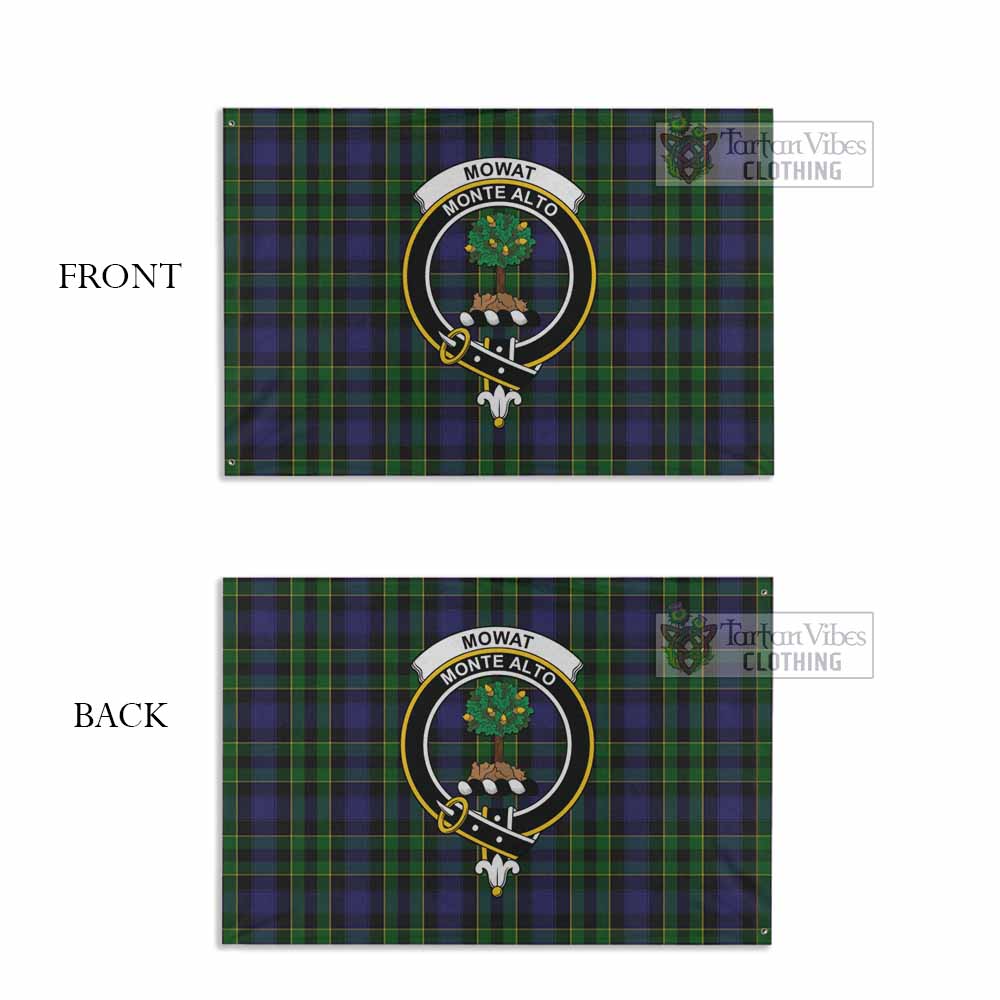 Tartan Vibes Clothing Mowat Tartan House Flag with Family Crest