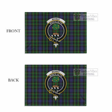 Tartan Vibes Clothing Mowat Tartan House Flag with Family Crest
