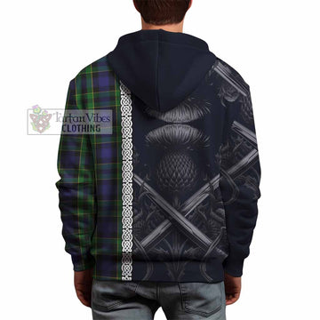 Mowat Tartan Hoodie with Family Crest Cross Sword Thistle Celtic Vibes - Tartan Vibes Clothing