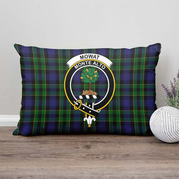 Mowat Tartan Pillow Cover with Family Crest - Tartan Vibes Clothing