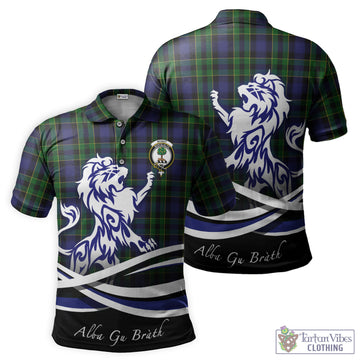 Mowat Tartan Polo Shirt with Alba Gu Brath Regal Lion Emblem
