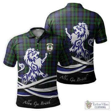 Mowat Tartan Polo Shirt with Alba Gu Brath Regal Lion Emblem - Tartan Vibes Clothing
