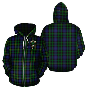 Mowat Tartan Hoodie with Family Crest