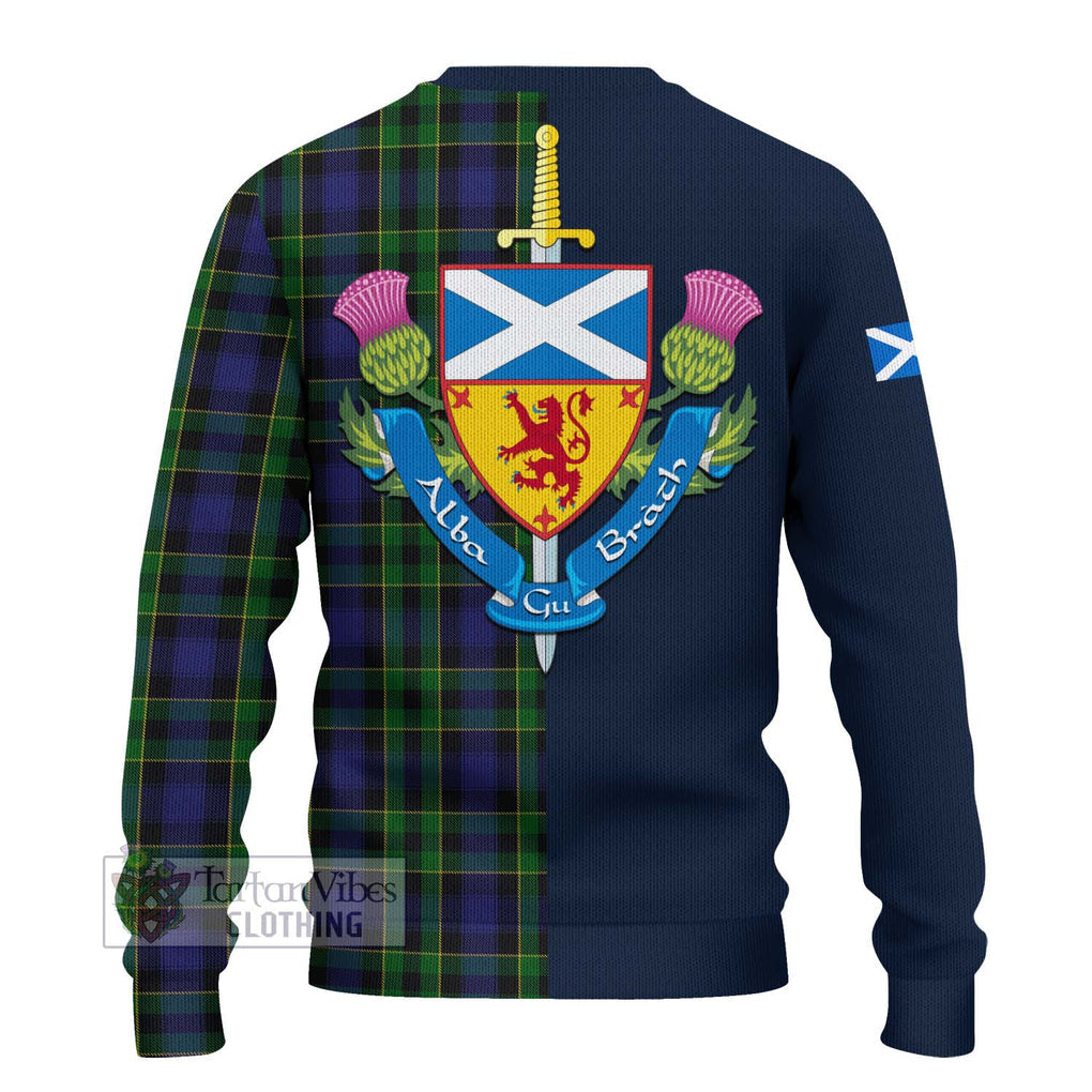 Mowat Tartan Ugly Sweater Alba with Scottish Lion Royal Arm Half Style - Tartan Vibes Clothing