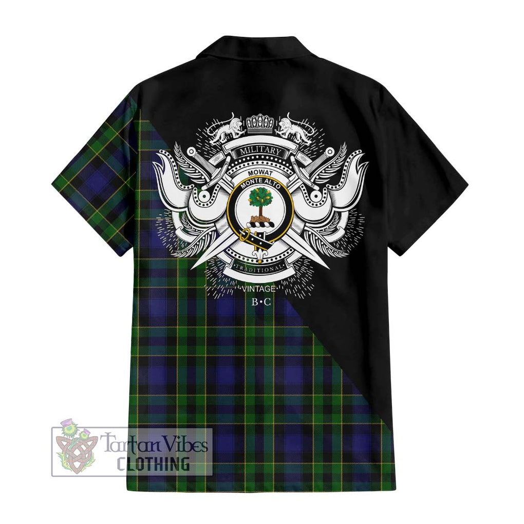 Mowat Tartan Hawaiian Shirt with Family Crest and Military Logo Style - Tartan Vibes Clothing