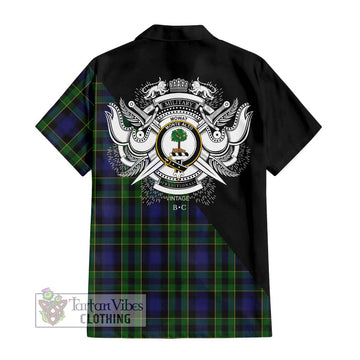 Mowat Tartan Hawaiian Shirt with Family Crest and Military Logo Style - Tartan Vibes Clothing