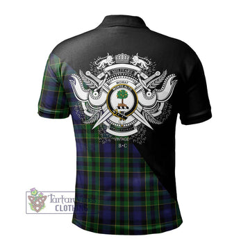 Mowat Tartan Polo Shirt with Family Crest and Military Logo Style - Tartan Vibes Clothing