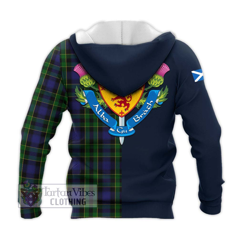 Mowat Tartan Knitted Hoodie Alba with Scottish Lion Royal Arm Half Style - Tartan Vibes Clothing