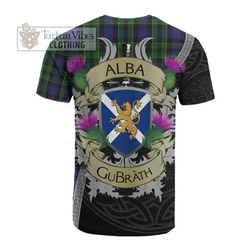 Mowat Tartan Family Crest Cotton T-shirt Lion Rampant Royal Thistle Shield Celtic Inspired - Tartan Vibes Clothing